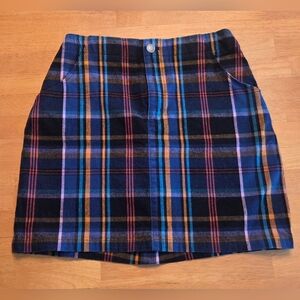 Hollister Blue and Yellow Plaid Mini Skirt